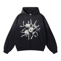 Monkey Wash Gradient Washing Digital Printing Men's Sweater Loose Hoodie