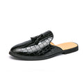 Scarpe da uomo Valstrend in pelle con nappine e dettagli brogue, slip-on a metà supporto, stile fashion e casual