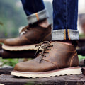 Scarpe da lavoro da uomo Valstrend, stivaletti retrò desert con tomaia in pelle e suola robusta, ideali per uso professionale