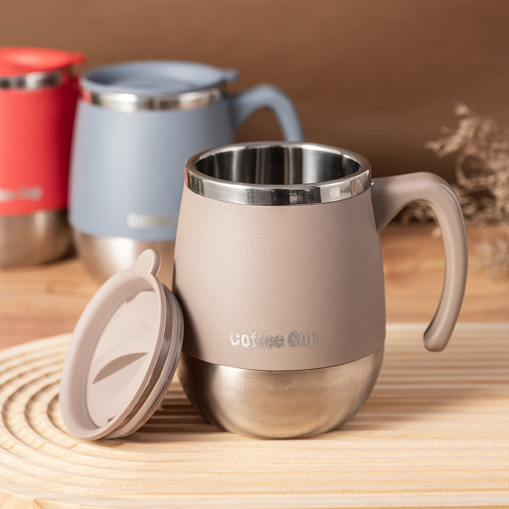 Tazza termica in acciaio inossidabile Valstrend, 500ml, con coperchio, doppia parete per caffè caldo o freddo, ideale per viaggio e campeggio