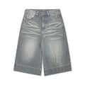 Pantaloncini stile retrò per gatti con design distress e stile americano, marca Valstrend, con aspetto lavato e usurato.