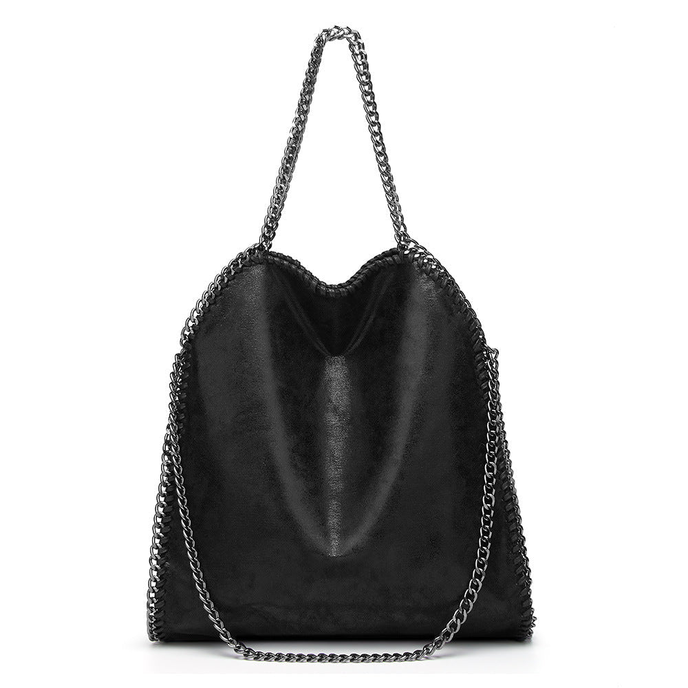 Borsa donna portatile a tracolla con catena e tracolla regolabile, stile elegante e compatta, marca Valstrend shop.