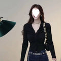 Camicia donna a maniche lunghe Valstrend, ideale per l'autunno, tessuto morbido e stile casual, visibile nella immagine.