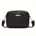 Chic Black Crossbody Bag for Women - Sleek Faux Leather, Quilted Design with Adjustable Strap, Zip Closure