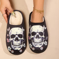 Cotton Slippers for Indoor and Outdoor, Cartoon Pattern, Soft and Warm, Anti-Slip, Thickened Fleece Lining, Unisex House Shoes for Men and Women