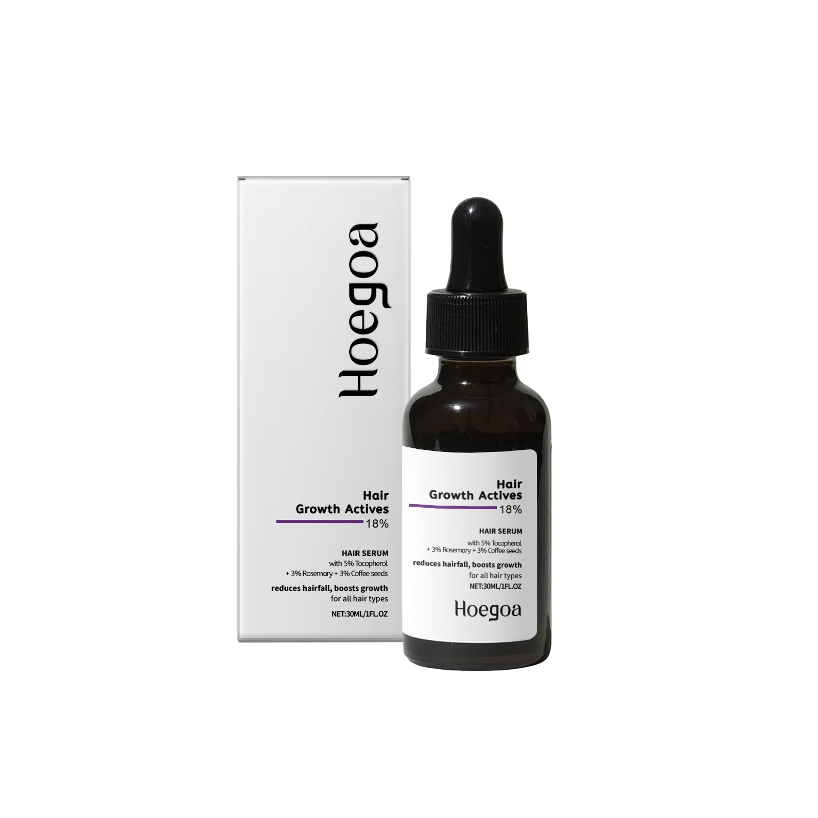 Siero liquido idratante per la crescita dei capelli Valstrend Shop in bottiglia trasparente con contagocce