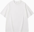 T-shirt corta in cotone spessa con spalle scoperte, maniche corte e vestibilità ampia, in bianco, marca Valstrend.