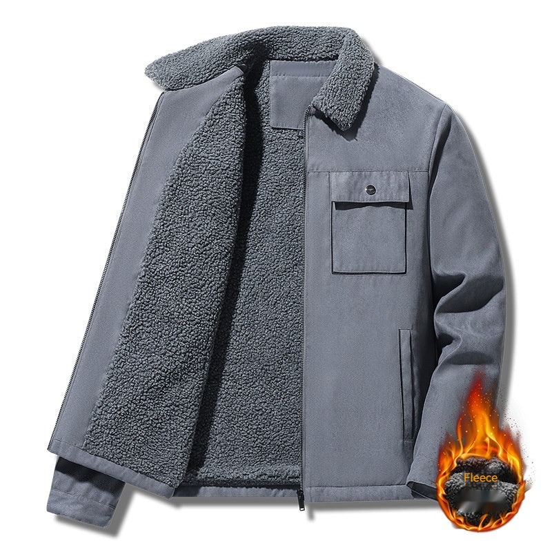 Giacca casual da uomo Valstrend, in velluto morbido, vestibilità ampia, stile lavorativo e informale, con dettagli in velluto.
