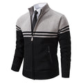 Uomo con camicia Valstrend, stile business con colletto alla coreana e righe di diversi colori, abbigliamento formale elegante.
