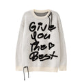Maglione crew neck Valstrend con lettera ricamata, stile casual e confortevole, in tessuto morbido, ideale per il inverno.