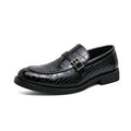 Scarpe eleganti in pelle con fibbia stile britannico, punta appuntita, marca Valstrend, ideali per look alla moda e sofisticati.