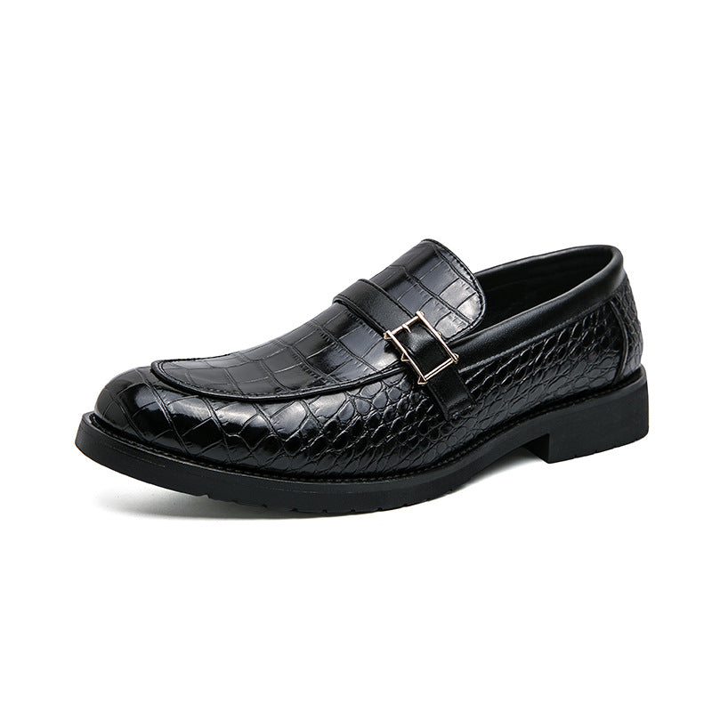 Scarpe eleganti in pelle con fibbia stile britannico, punta appuntita, marca Valstrend, ideali per look alla moda e sofisticati.