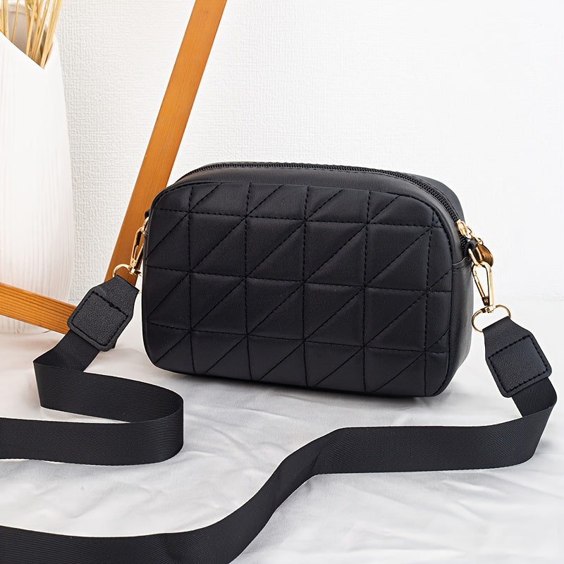 Borsa a tracolla in ecopelle a motivo tartan Valstrend con tracolla removibile, chiusura con zip e interno in poliestere.