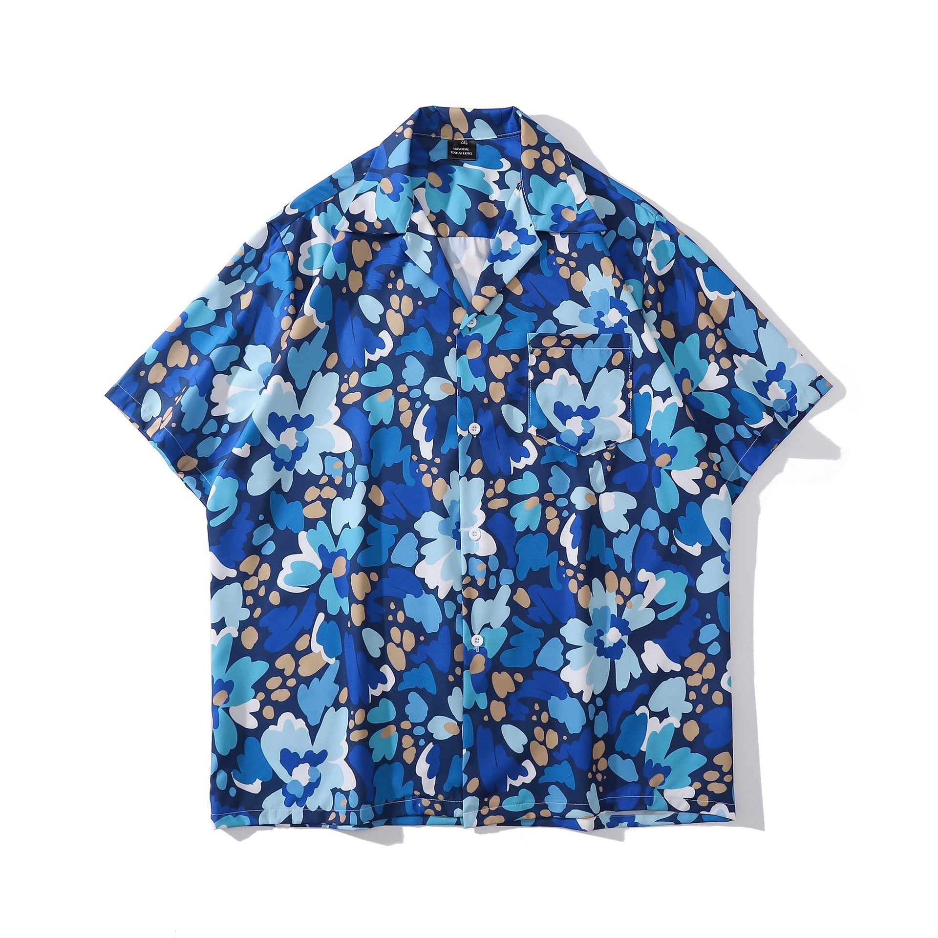 Cuban Collar New Vintage Casual Short Sleeve Printed Shirt Men And Women