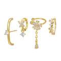 Orecchini a fiore con zirconi in rame placcato, stile femminile e alla moda, gioielli Valstrend shop.