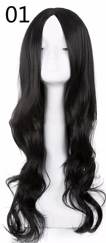 Perdita di capelli lunga, riccia, in fibra chimica, stile grande onda, colore naturale, parrucca fashion Valstrend.