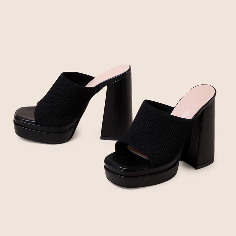 Ciabatte Valstrend in lana, doppio strato impermeabile, suola spessa con plateau, stile di moda e comfort.