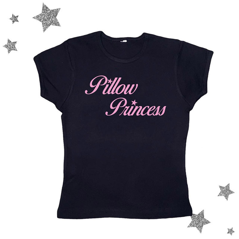 Punk Letter Print Cute Cropped Women's Short Sleeve