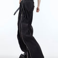 Pantaloni casual Valstrend con doppio strato, design con zip e vestibilità aderente, stile deconstruction con dettagli moderni