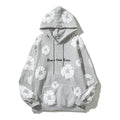 Felpa con cappuccio Valstrend in cotone puro, stampa floreale, imbottitura in schiuma tridimensionale e kapok, stile casual e comodo