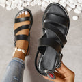 Ciabatte donna retro con fibbia Valstrend, scarpe da spiaggia stile vintage con cinturino e suola comoda.