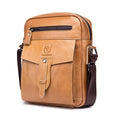 Borsa a tracolla uomo Valstrend in pelle bovina, grande capacità, con scomparti e design robusto per uso quotidiano