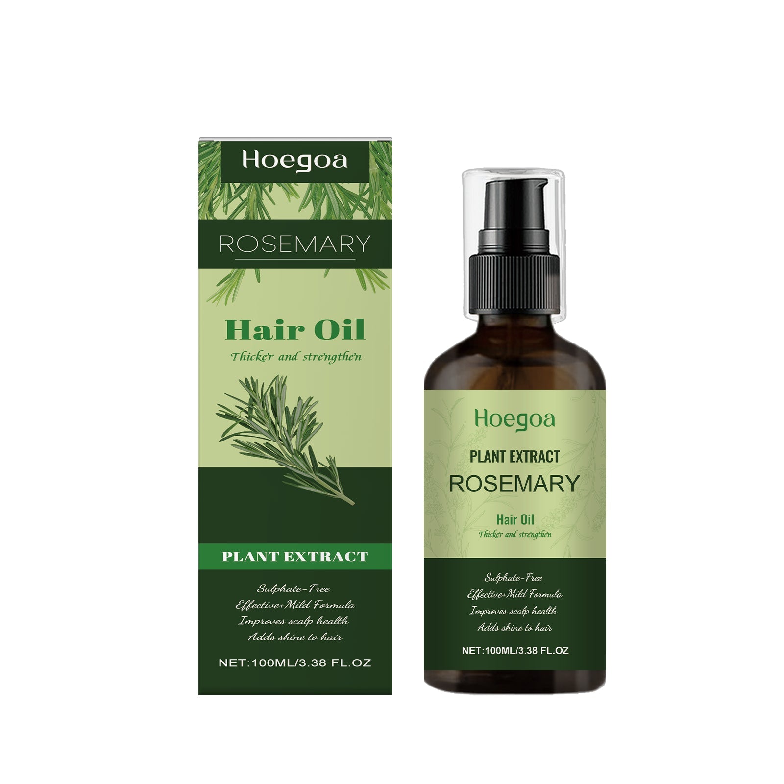 Olio per capelli al rosmarino Valstrend shop, bottiglia con etichetta verde e gocce di olio, ideale per la cura dei capelli.