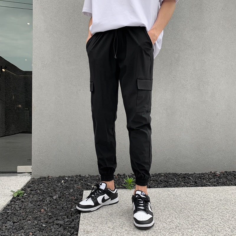 Pantaloni da lavoro sportivi casual da uomo Valstrend, in tessuto solido con più tasche per attività sportive e di lavoro.