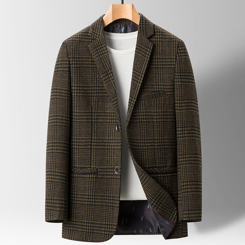 Abito casual da uomo in tessuto a quadri Valstrend, stile business fine e elegante, con giacca e pantaloni coordinati.
