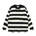 Maglione da uomo a righe a contrasto con scollo rotondo, marca Valstrend Shop, in tessuto morbido e comodo.