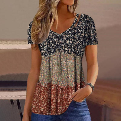 Maglietta casual da donna Valstrend con stampa alla moda, maniche corte e design comodo, perfetta per il look estivo e quotidiano.