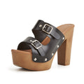 Ciabatte donna con suola in schiuma, tacco chunky e piattaforma, stile casual e comodo, marca Valstrend Shop.
