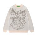 Maglione casual da uomo Valstrend con stampa statua americana di un angelo, morbido e comodo per un look rilassato.