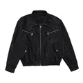 Hippie Rock Motorcycle Clothing Leather Jacket Men's Loose Casual Zipper Stand Collar PU Leather Jacket