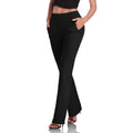 Pantaloni donna Valstrend in maglia lunga e micro a campana con tasche laterali, stile casual e comodo.
