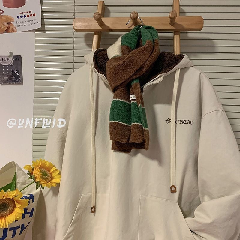 Felpa con cappuccio imbottita in cotone e cashmere, stile retrò, con fodera in pile, marca Valstrend.