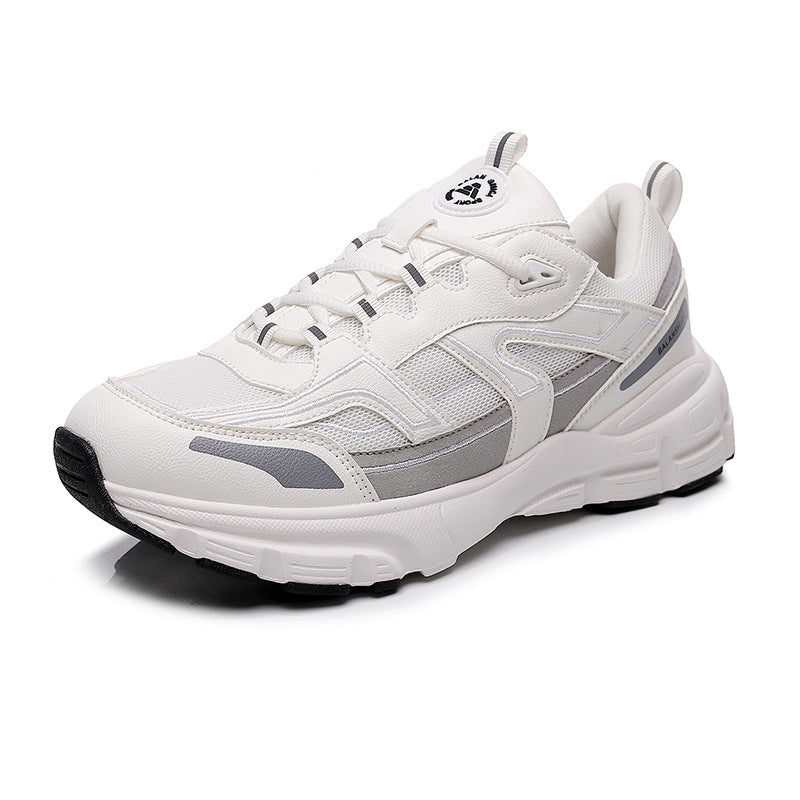 Scarpe da uomo Valstrend con suola spessa, design casual e traspirante, in tessuto blu con dettagli bianchi.