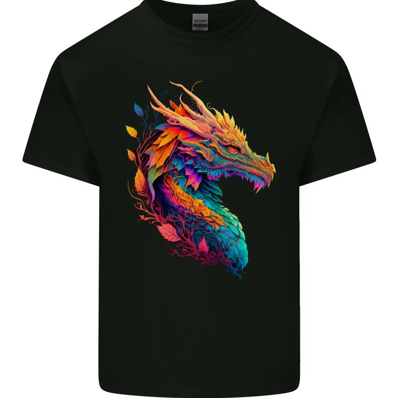 European And American Fantasy Dragon Digital Printing Casual Round Neck Short Sleeves