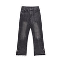 Worn Looking Washed-out Jeans Men's Loose Fashion Brand Punk Design Pressure Line Stitching Edging Straight-leg Wide-leg Pants