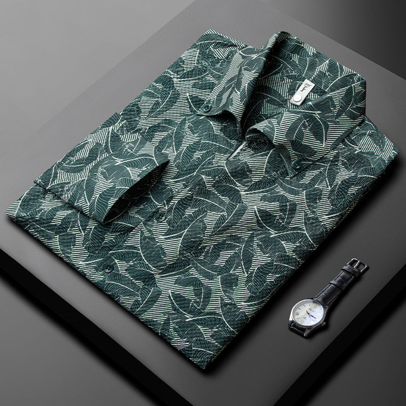 Camicia casual a maniche lunghe in stile hawaiiano Valstrend, tessuto sottile e leggero, ideale per look estivi rilassati.
