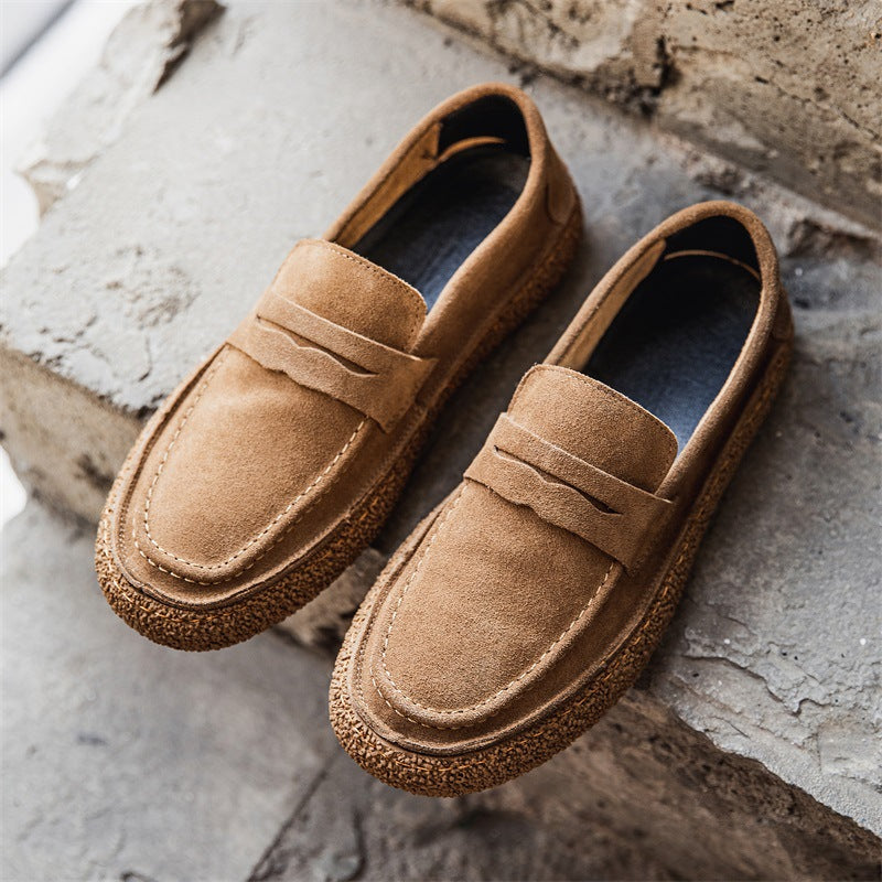 Scarpe casual da uomo Valstrend in vera pelle scamosciata, stile moderno e di tendenza con suola in gomma, morbide e confortevoli