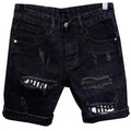 Pantaloni corti skinny in denim estivo Valstrend, modello cropped, con toppe eleganti e vestibilità slim fit.