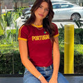 Summer Round Neck Pullover Short Sleeve Letter Print Exposed Top T-shirt