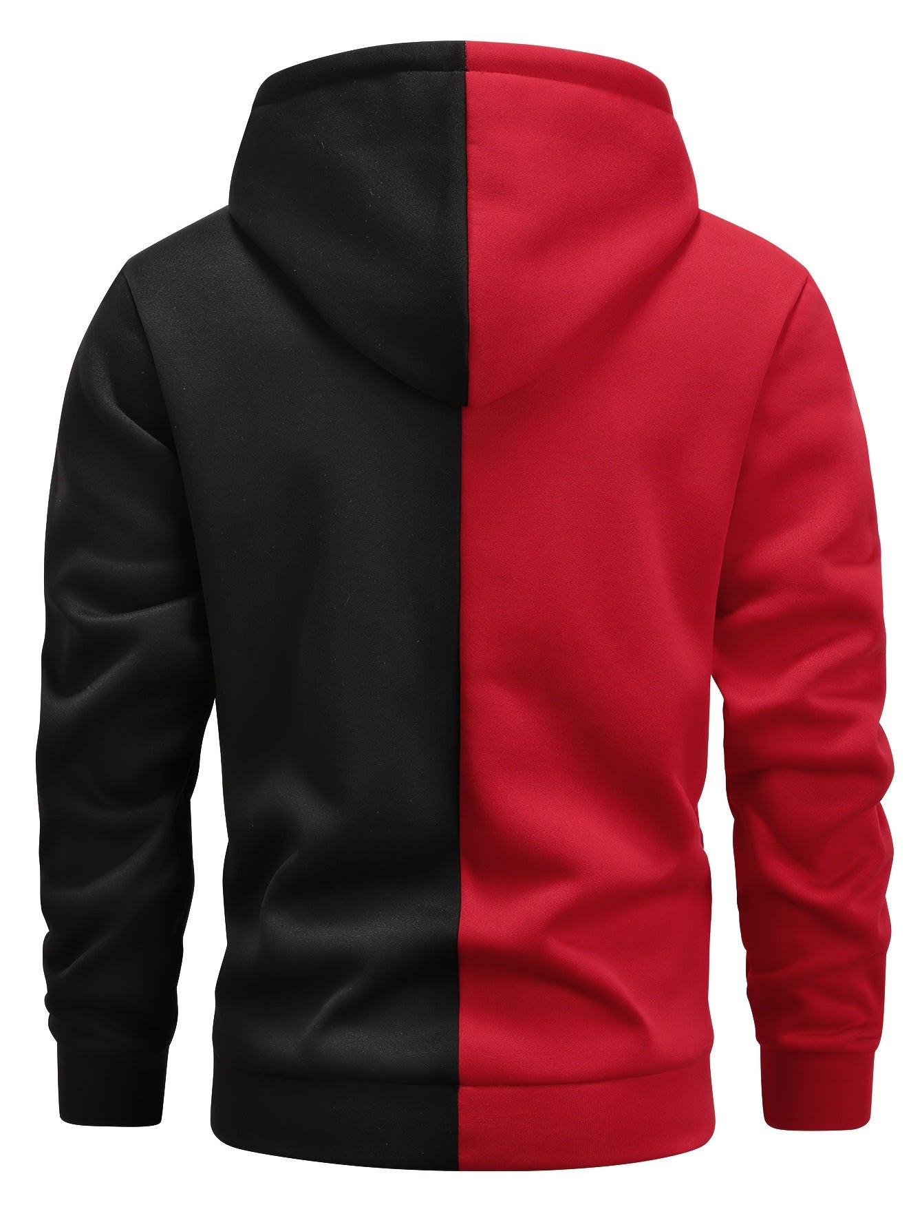 Giacca con cappuccio a blocchi di colore da uomo Valstrend, casual e comoda, con zip, maniche lunghe e vestibilità loose per autunno inverno.