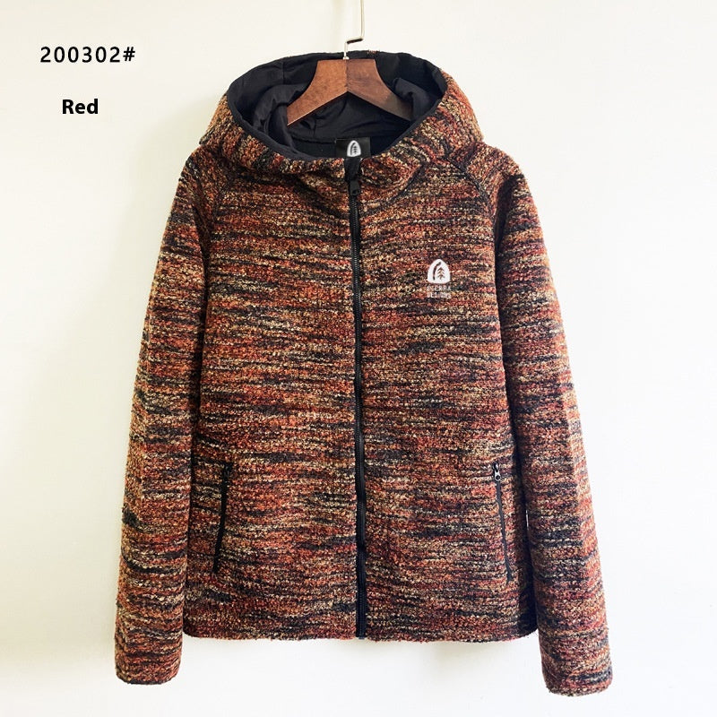 Maglione cardigan con cappuccio da esterno Valstrend, caldo e traspirante, in morbido pile con cappuccio, ideale per l'outdoor.