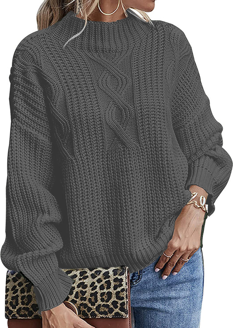 Maglione a maniche lunghe Valstrend con colletto medio, vestibilità slim e girocollo, in tessuto morbido e confortevole.