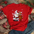 Cartoon Fashion Letter Plus Size Crew Neck Top For Women