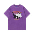 Men's And Women's Printed Summer White Round Neck T-shirt