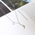 S925 Sterling Silver Star And Moon Necklace Temperament Personality