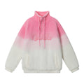Maglione Valstrend con colletto stand e mezza zip in lana di agnello a gradiente, con rivestimento in cotone imbottito.